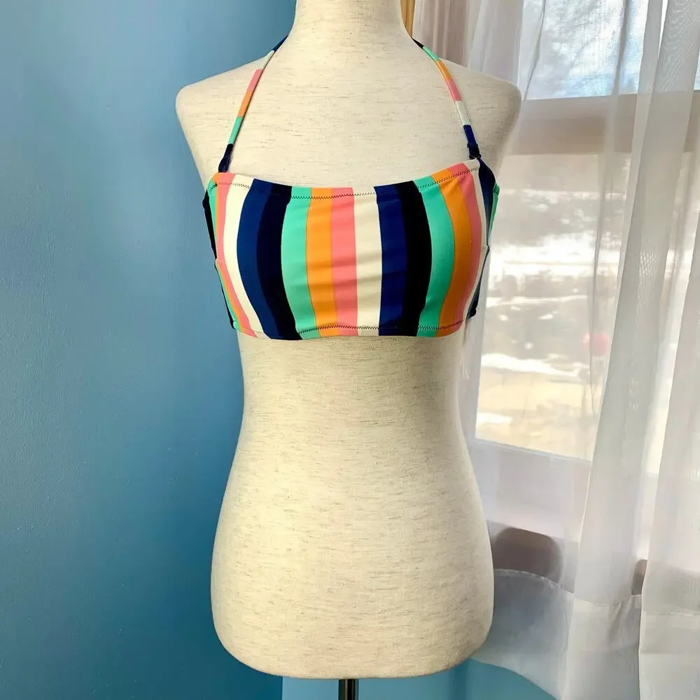 NWT J. Crew Factory Striped Bikini Top Size Medium - Picture 6 of 6